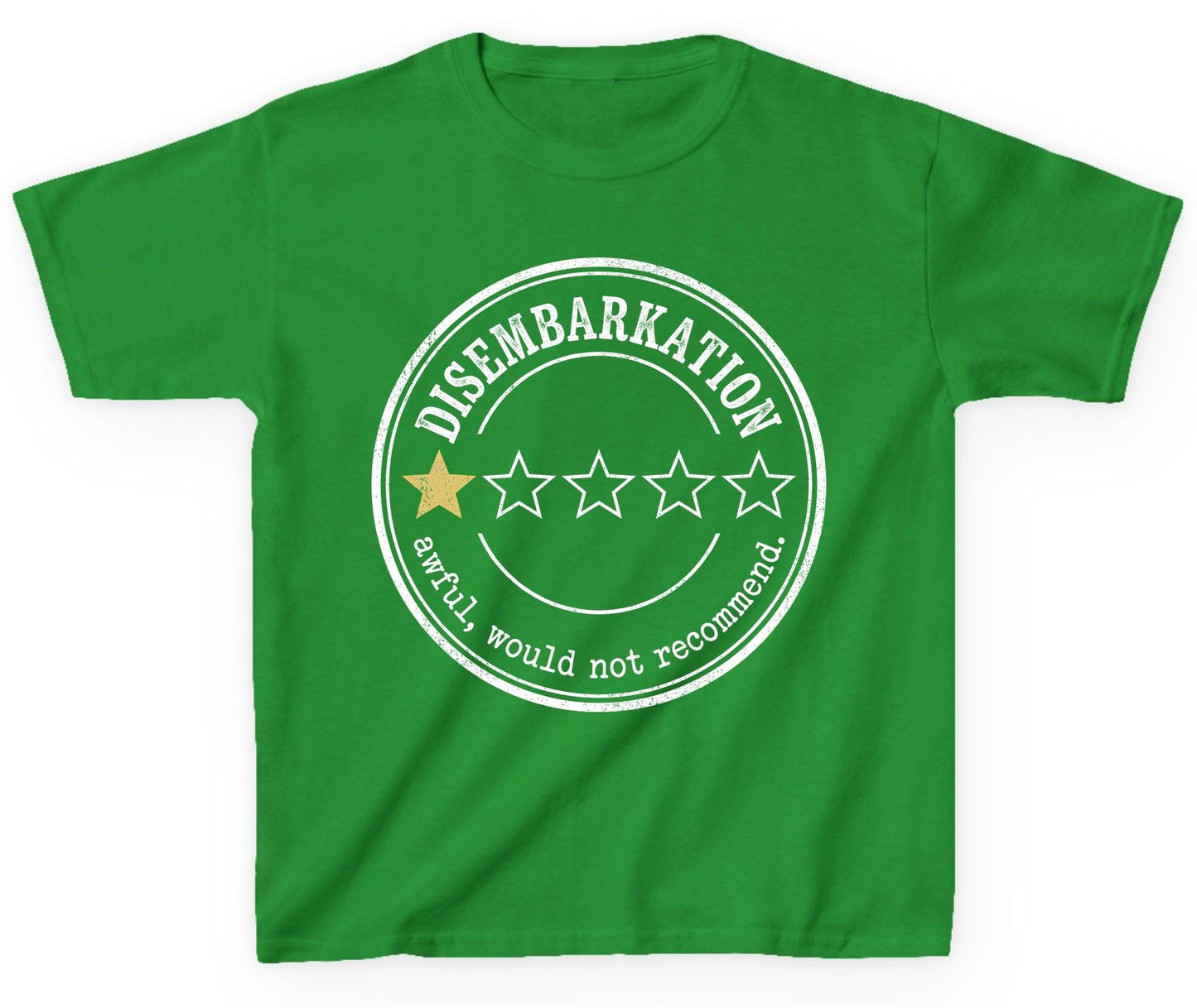 Disembarkation Awful, Would Not Recommend cruise disembarkation Youth T-Shirt Irish Green product mockup