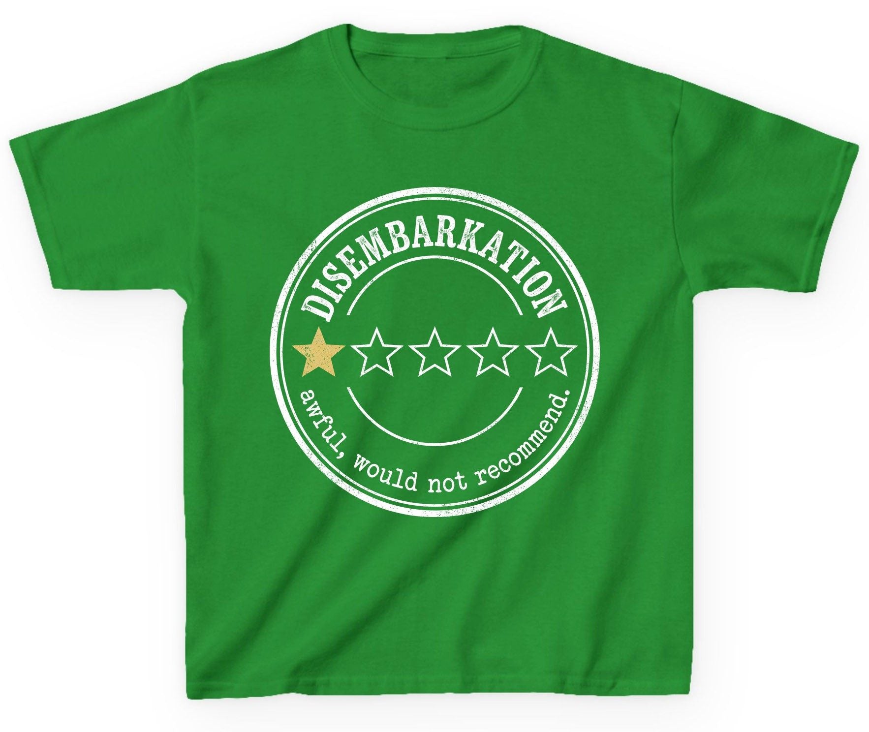 Disembarkation Awful, Would Not Recommend cruise disembarkation Youth T-Shirt Irish Green product mockup