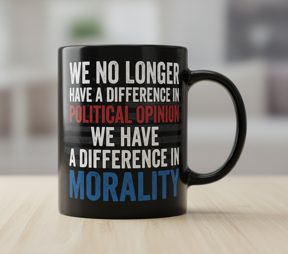 Difference In Morality Not Political Opinion Quote Black Mug - Black