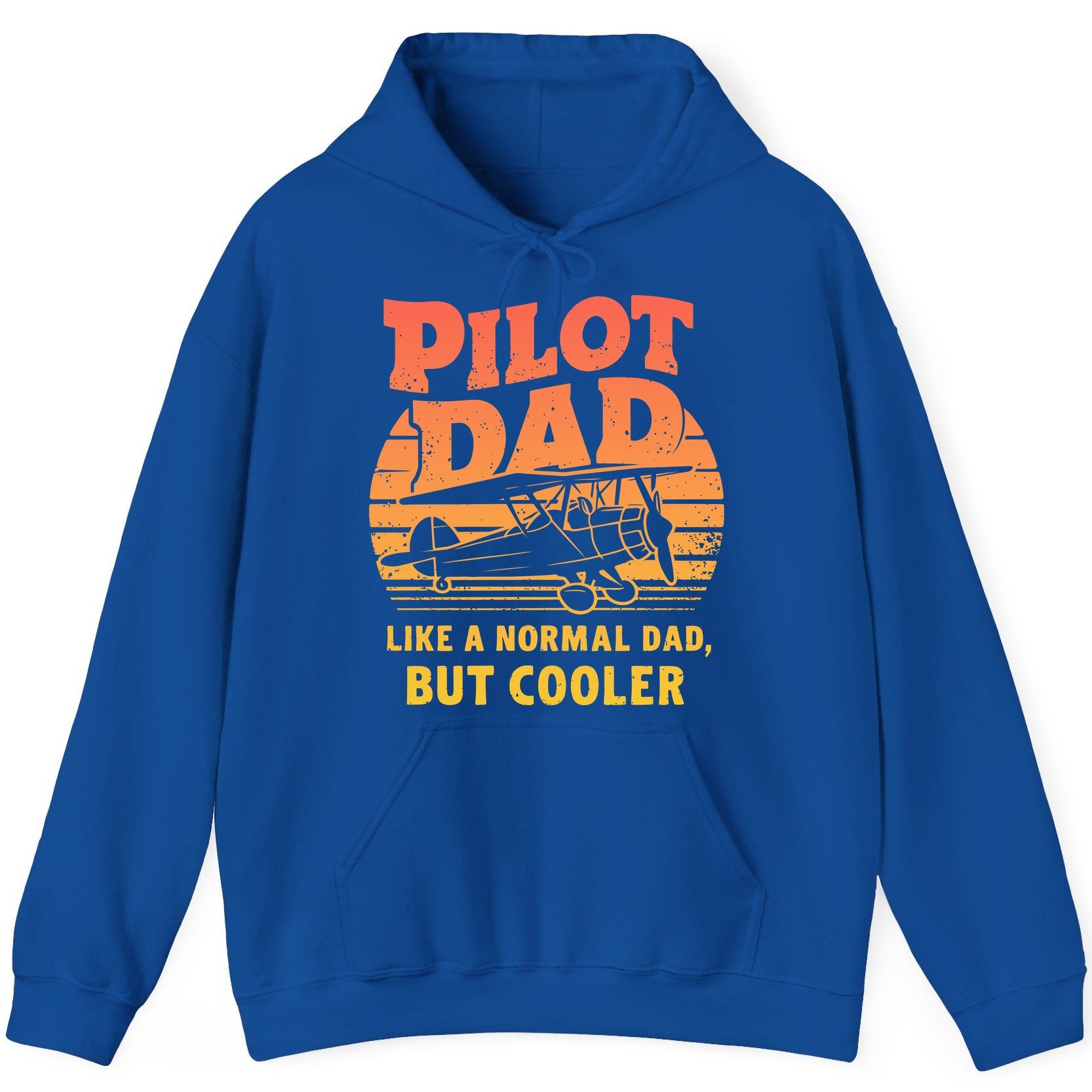 Pilot Dad Like a Normal Dad, but Cooler pilots Hoodie Royal product mockup