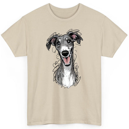 Smiling Greyhound Caricature greyhound T-Shirt Sand product mockup