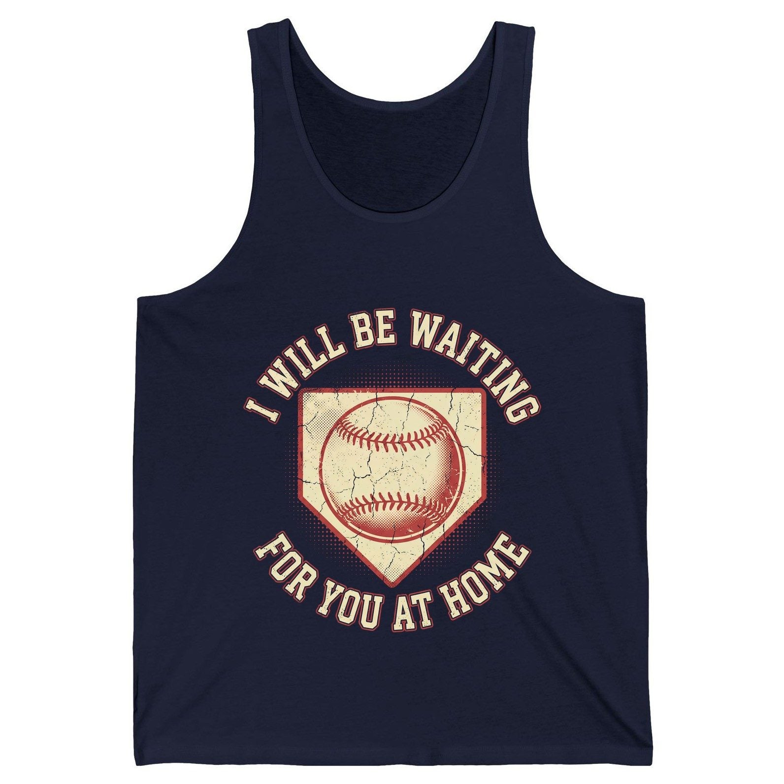 I Will Be Waiting for You at Home baseball Tank Top Navy product mockup