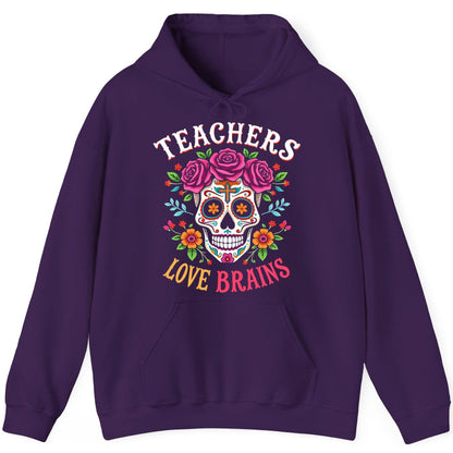 Teachers Love Brains teacher Hoodie Purple product mockup