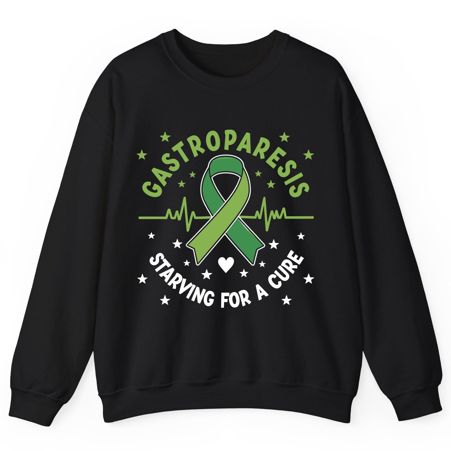 Gastroparesis Starving for a Cure gastroparesis awareness Sweatshirt Black product mockup