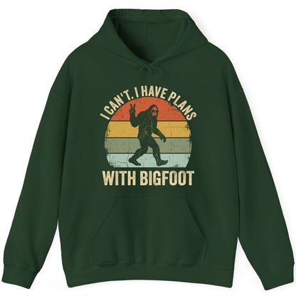 I Can't I Have Plans with Bigfoot bigfoot Hoodie Forest Green product mockup