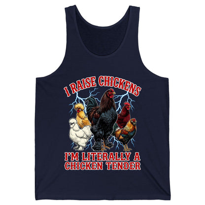 I Raise Chickens I'm Literally a Chicken Tender chickens Tank Top Navy product mockup