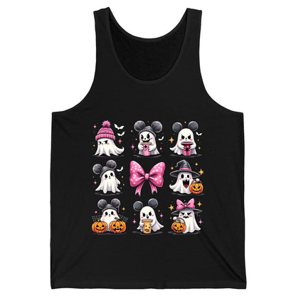 Cute Pink Halloween Ghosts Halloween ghosts Tank Top Black product mockup