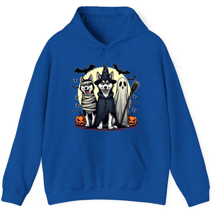 Halloween Huskies in Costumes Halloween huskies Hoodie Royal product mockup