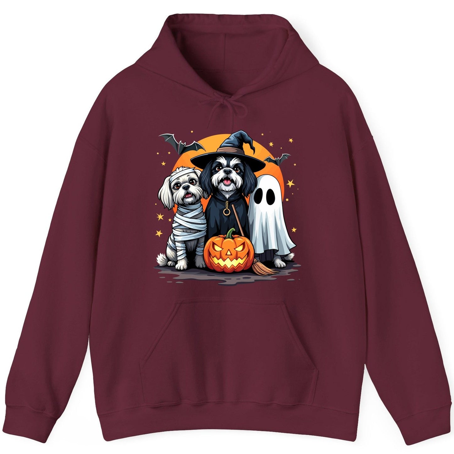 Halloween Dogs Costumes Halloween dogs Hoodie Maroon product mockup
