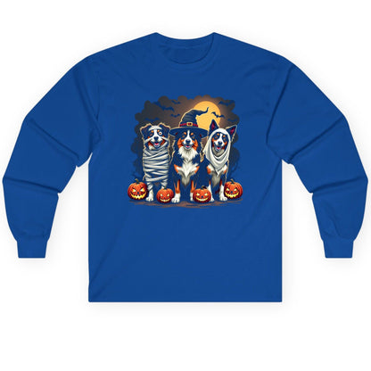 Australian Shepherd Halloween Dogs australian shepherd dogs Long Sleeve Tee Royal product mockup