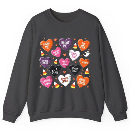 Spooky Halloween Conversation Hearts Halloween conversation hearts Sweatshirt Dark Heather product mockup