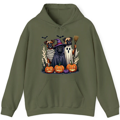 Halloween Dogs in Costume Halloween dogs Hoodie Military Green product mockup
