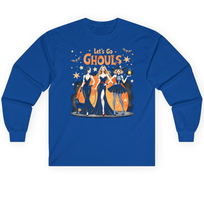 Let's Go Ghouls Halloween women Long Sleeve Tee Royal product mockup