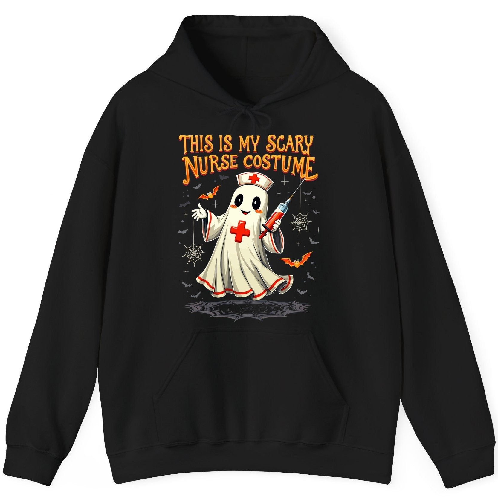 This Is My Scary Nurse Costume Halloween ghost nurse Hoodie Black product mockup