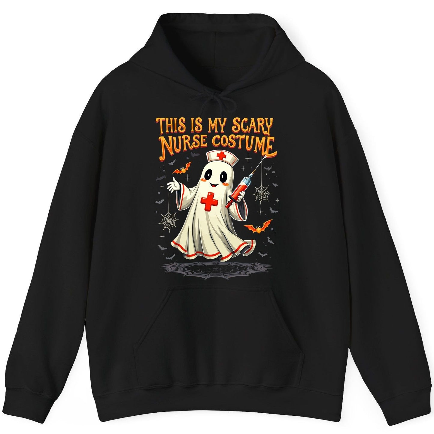 This Is My Scary Nurse Costume Halloween ghost nurse Hoodie Black product mockup