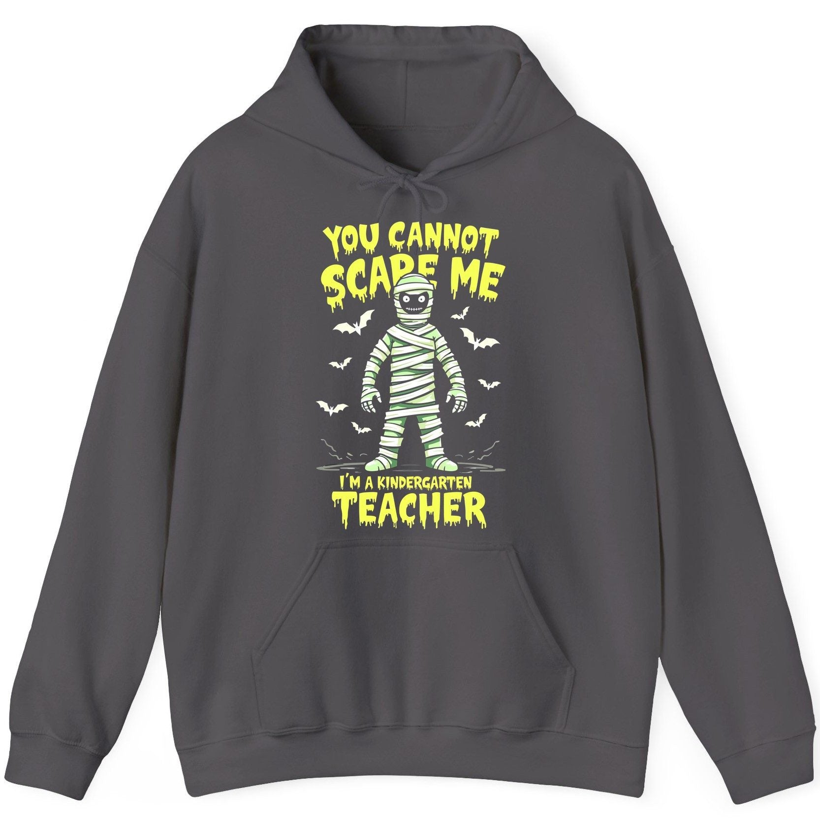 You Cannot Scare Me I'm a Kindergarten Teacher kindergarten teacher Hoodie Charcoal product mockup
