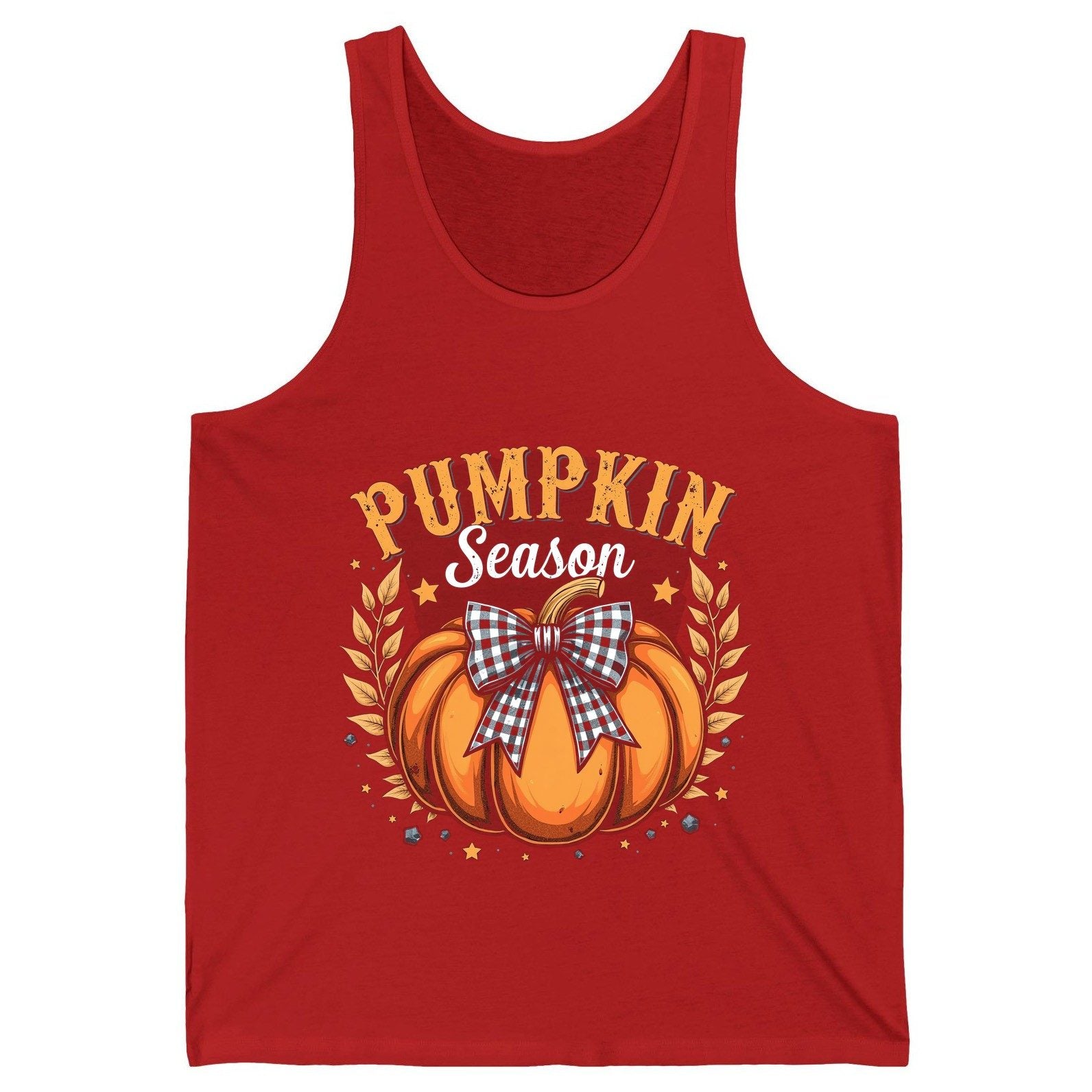 Pumpkin Season fall Tank Top Red product mockup