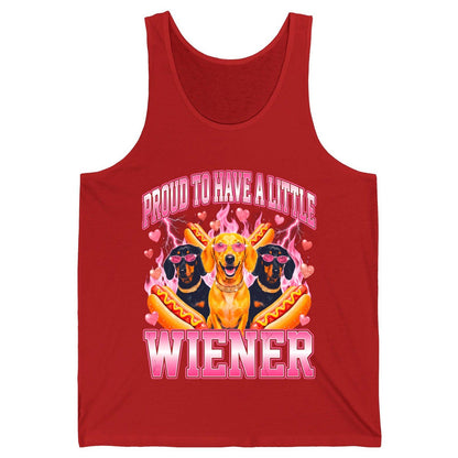 Proud to Have a Little Wiener dachshund Tank Top Red product mockup