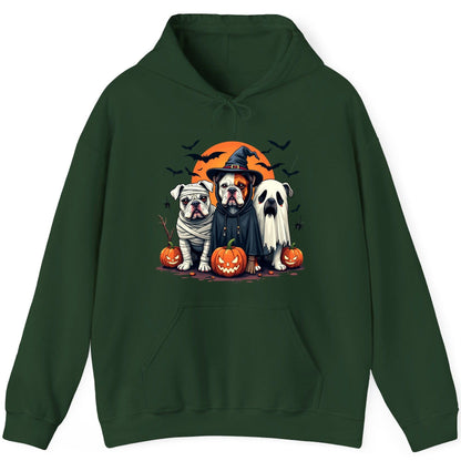 Halloween Bulldogs Costumes Halloween bulldogs Hoodie Forest Green product mockup