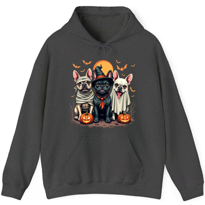 Halloween French Bulldogs Costumes french bulldogs Hoodie Dark Heather product mockup