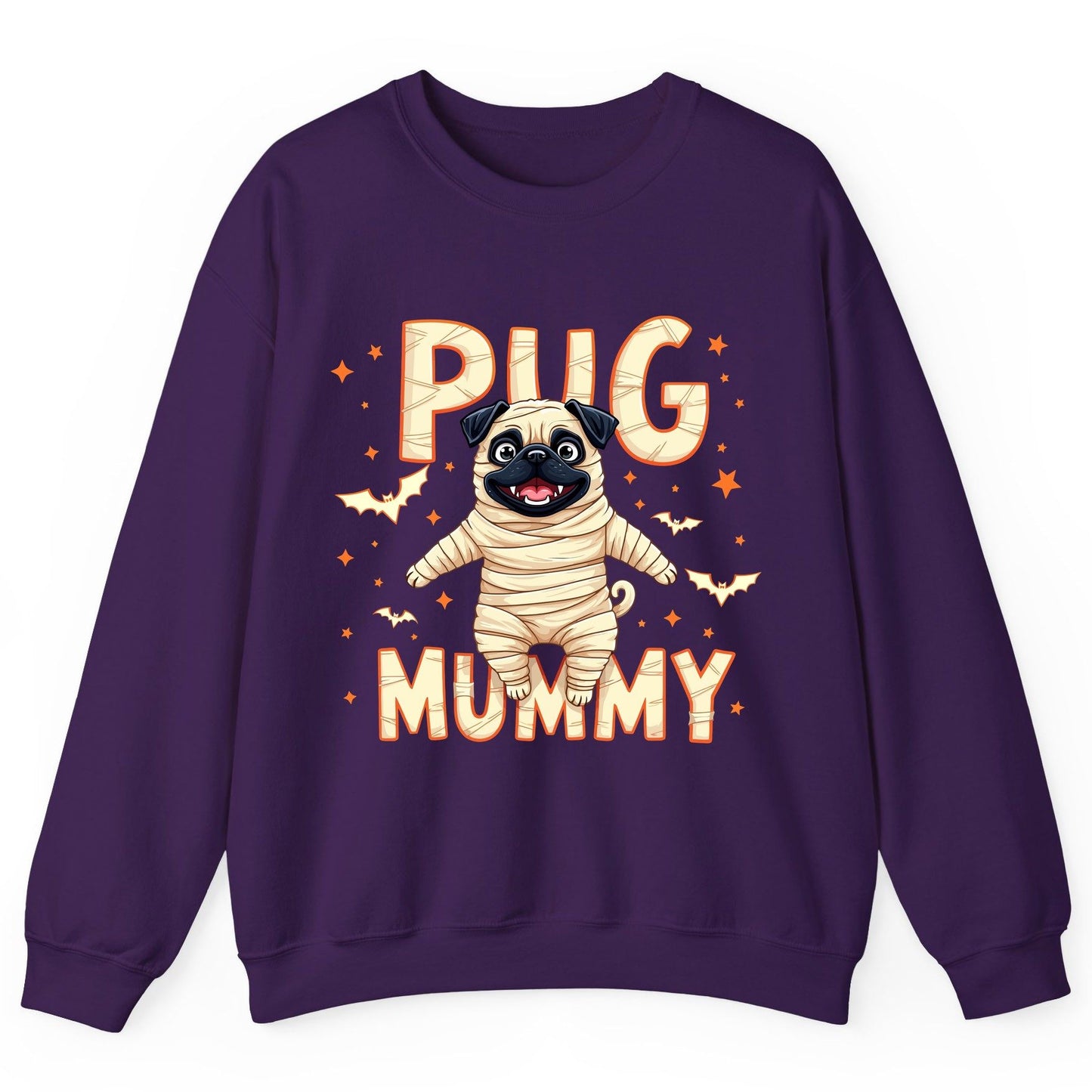 Pug Mummy pug Sweatshirt Purple product mockup