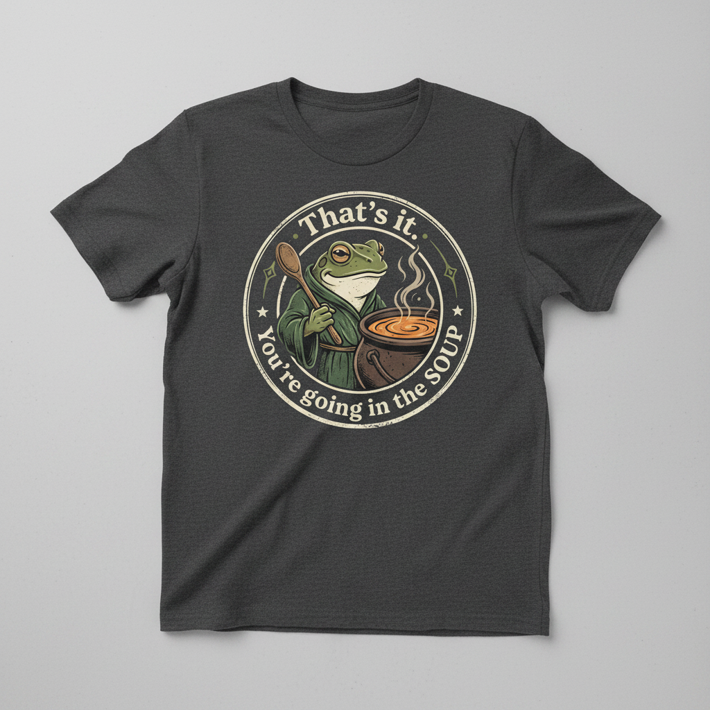 That's It You're Going In The Soup Frog Meme T-Shirt - Dark Heather