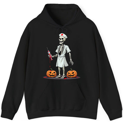 Spooky Skeleton Nurse Halloween skeleton nurse Hoodie Black product mockup
