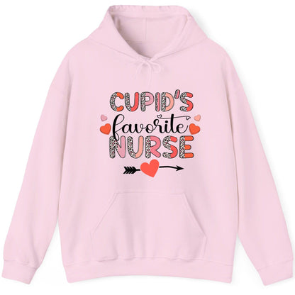 Cupid's Favorite Nurse nurse Hoodie Light Pink product mockup