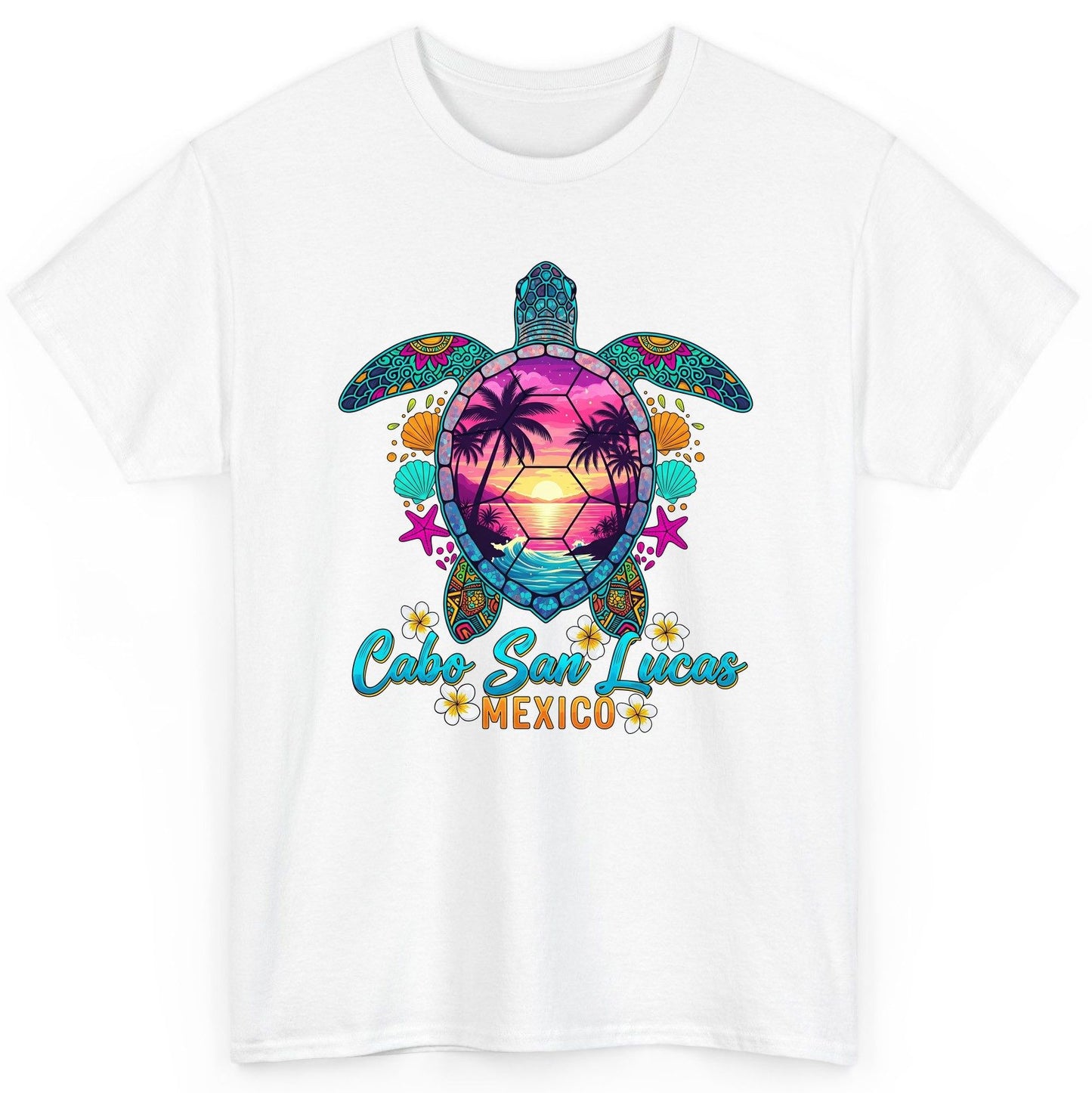 Cabo San Lucas Mexico sea turtle T-Shirt White product mockup