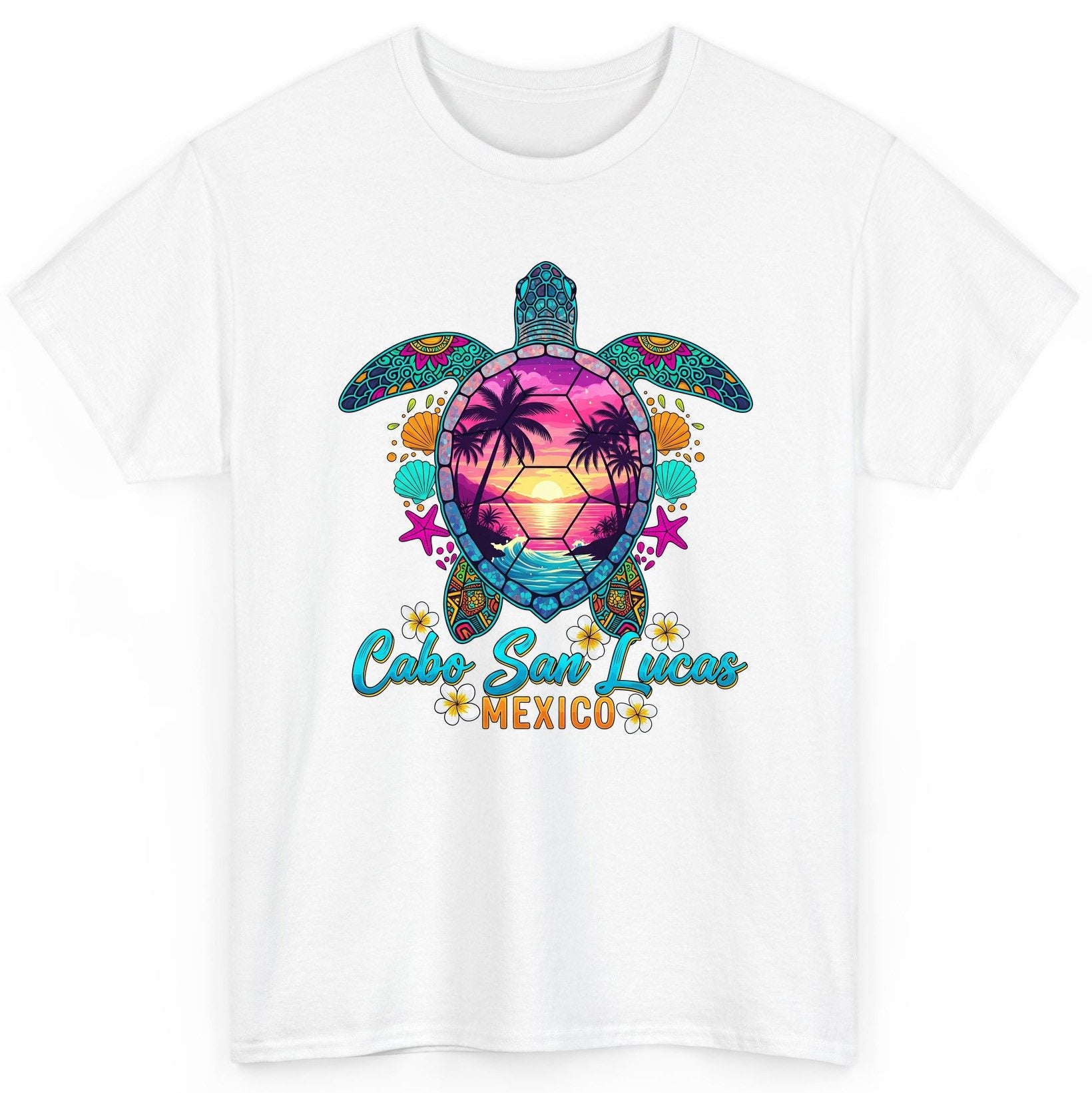 Cabo San Lucas Mexico sea turtle T-Shirt White product mockup