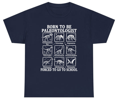 Born to Be Paleontologist Forced to Go to School dinosaurs Youth T-Shirt Navy product mockup