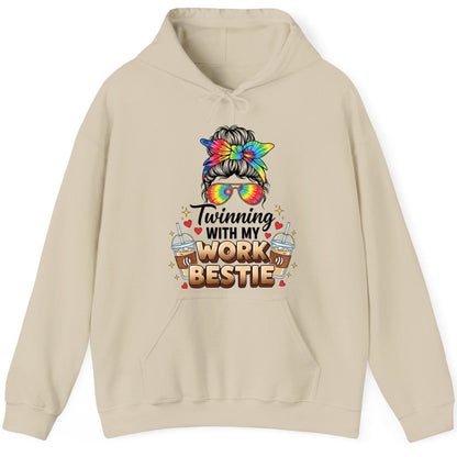 Twinning with My Work Bestie work bestie Hoodie Sand product mockup