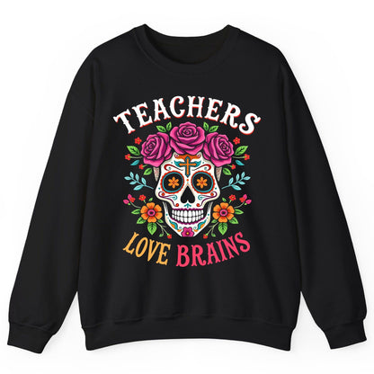 Teachers Love Brains teacher Sweatshirt Black product mockup