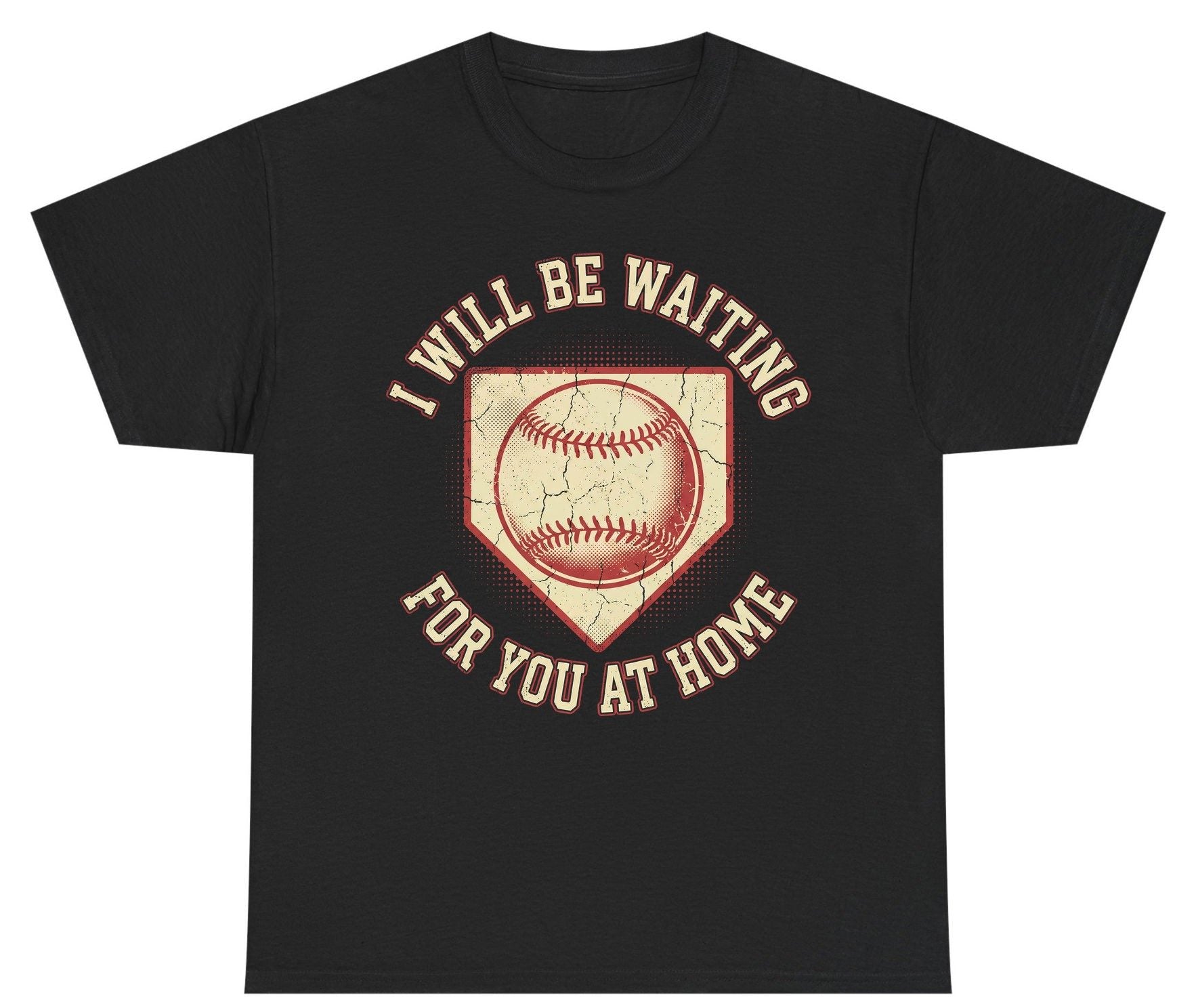I Will Be Waiting for You at Home baseball Youth T-Shirt Black product mockup