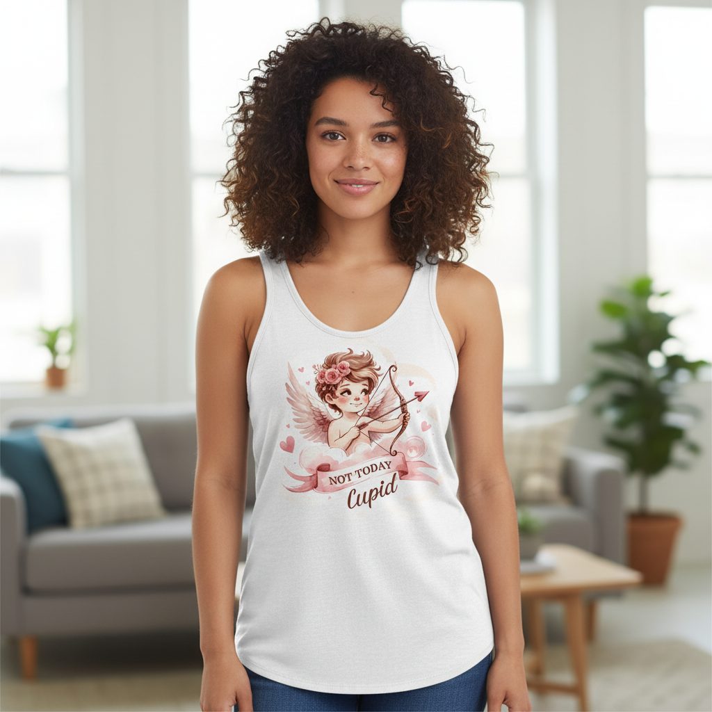 Not Today Cupid cupid Tank Top White lifestyle mockup