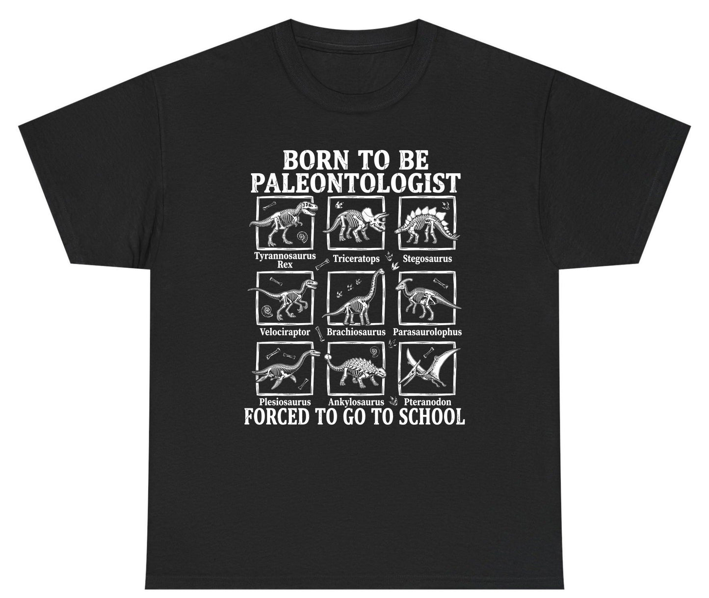 Born to Be Paleontologist Forced to Go to School dinosaurs Youth T-Shirt Black product mockup