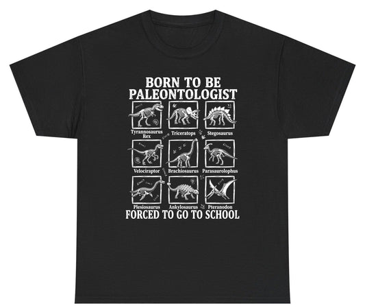 Born to Be Paleontologist Forced to Go to School dinosaurs Youth T-Shirt Black product mockup