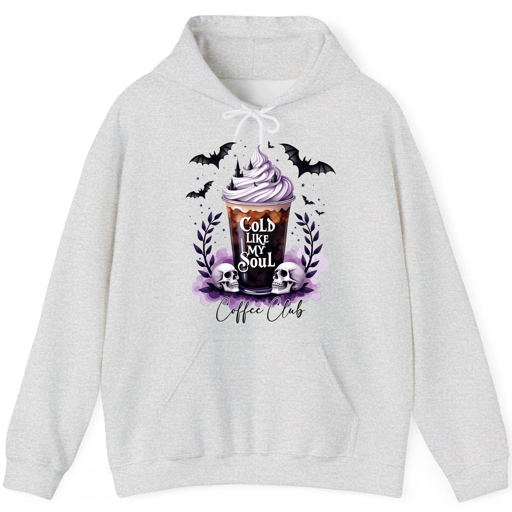 Cold Like My Soul gothic iced coffee Hoodie Ash product mockup