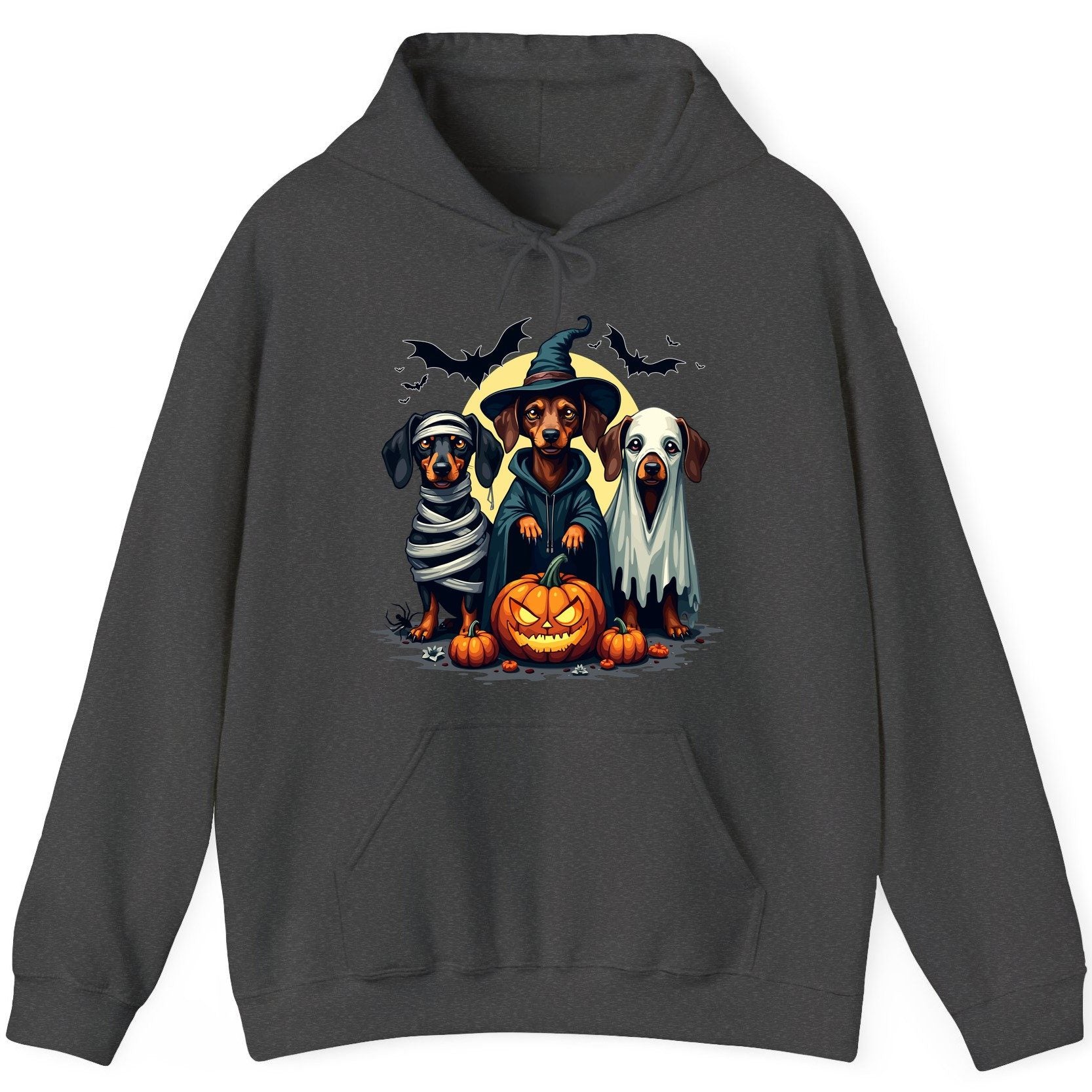 Dachshund Halloween Costumes dachshunds Hoodie Dark Heather product mockup