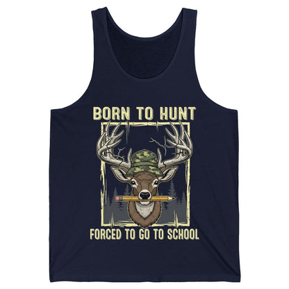 Born to Hunt Forced to Go to School hunting Tank Top Navy product mockup