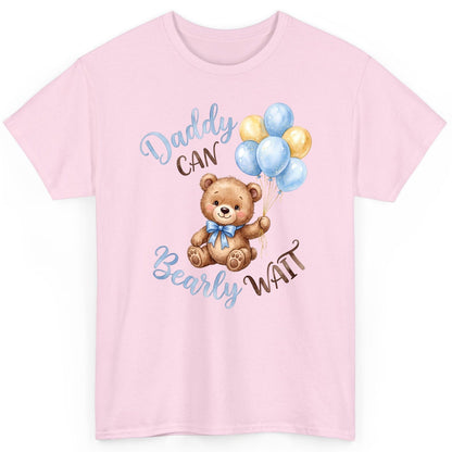 Daddy Can Bearly Wait Teddy Bear T-Shirt - product mockup - Light Pink