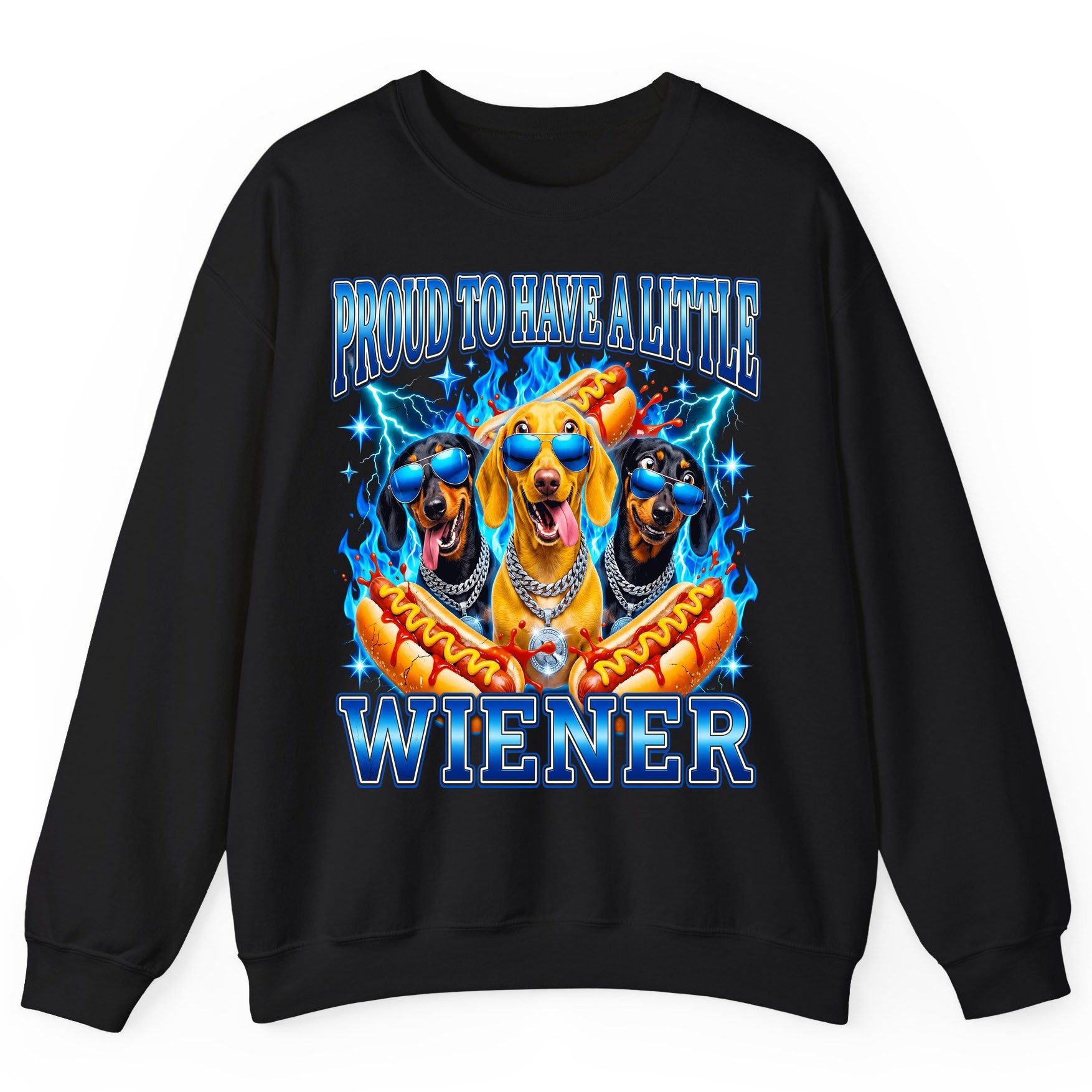 Proud to Have a Little Wiener dachshund dogs Sweatshirt Black product mockup