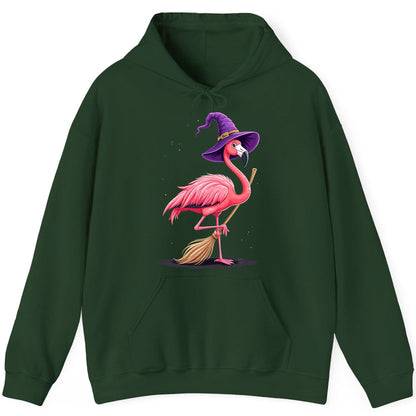 Witch Flamingo flamingo Hoodie Forest Green product mockup