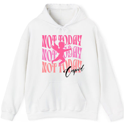 Not Today Not Today Not Today Cupid anti-Valentine's Day Hoodie White product mockup