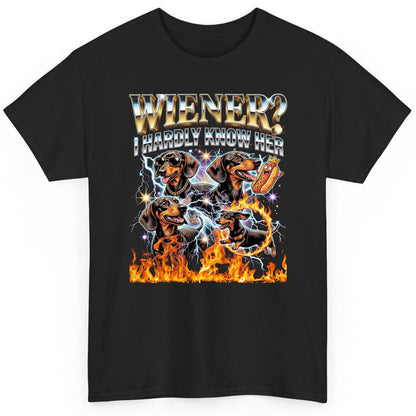 Wiener I Hardly Know Her dachshund T-Shirt Black product mockup