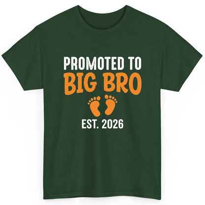 Promoted TO BIG BRO EST 2026 Pregnancy Announcement T-Shirt - product mockup - Forest Green