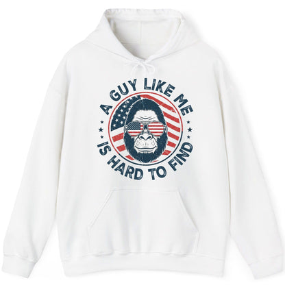 A Guy Like Me Is Hard to Find patriotic bigfoot Hoodie White product mockup