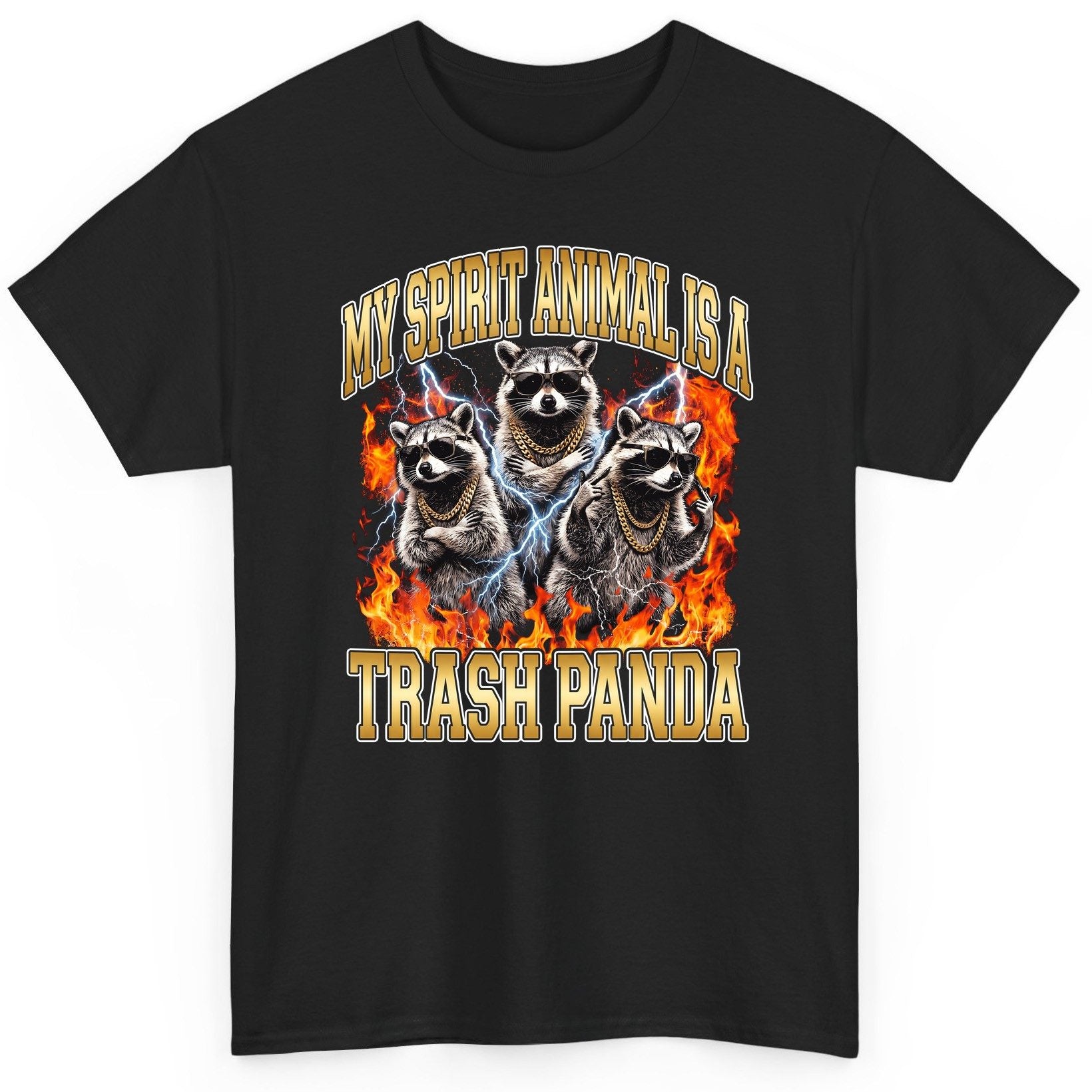 My Spirit Animal Is a Trash Panda raccoon T-Shirt Black product mockup