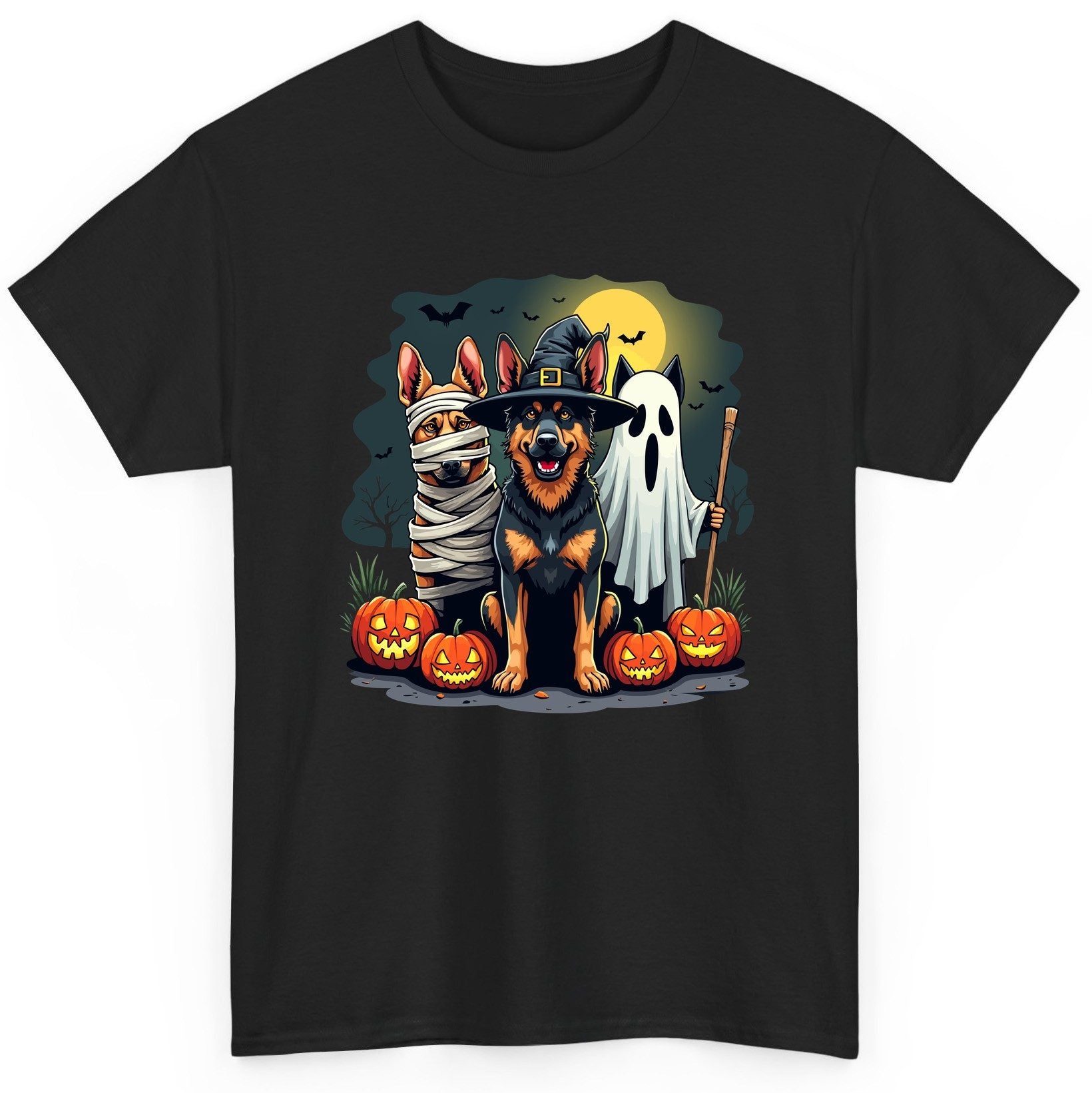 Halloween Dogs in Costumes Halloween dogs T-Shirt Black product mockup