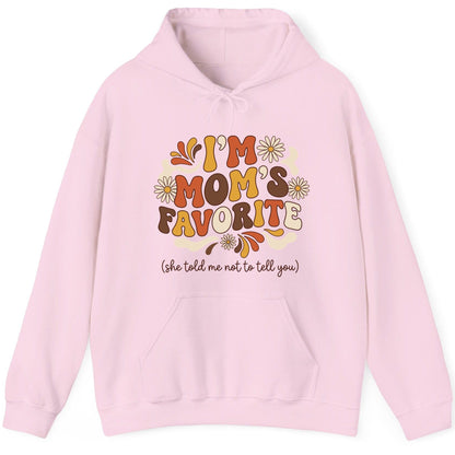 I'm Mom's Favorite (She Told Me Not to Tell You) favorite child Hoodie Light Pink product mockup